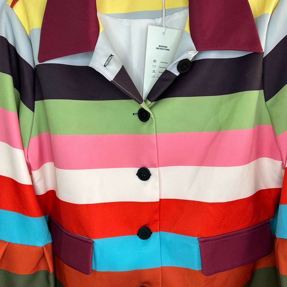 Colorful Striped Blazer by Oshoplive - Picture 2 of 10